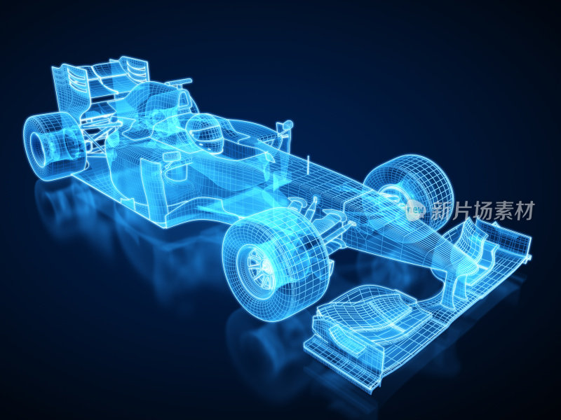 F1赛车x射线/蓝图-带有剪切路径